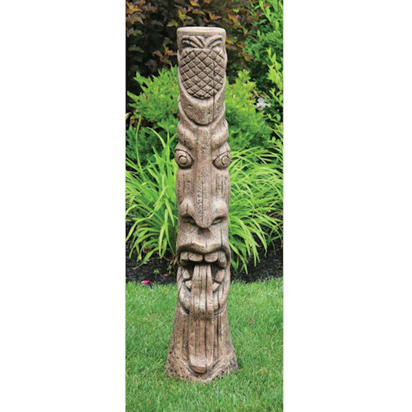 Tiki Post with Tongue Out Sculpture 50" High